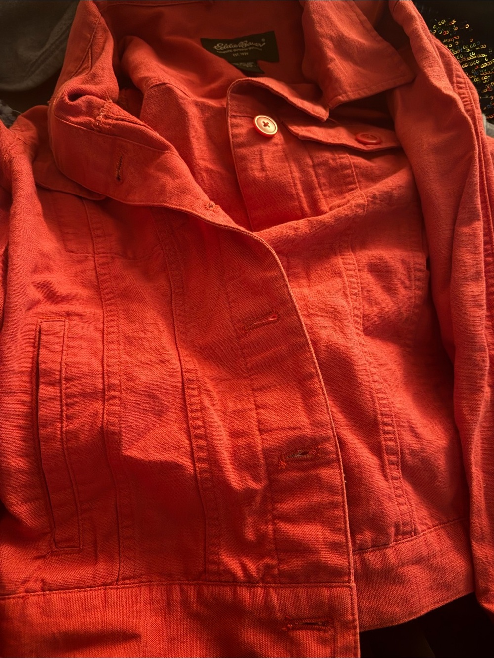 Eddie Bauer Women's Coral Button-Up Jean Jacket
